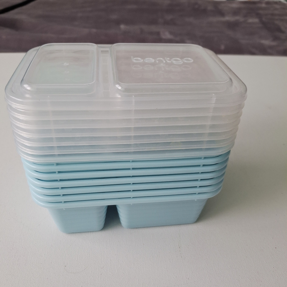 Bentgo Clear and Light Blue Food Storage Containers Divided Snack